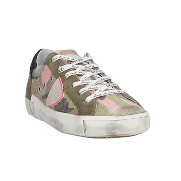 PHILIPPE MODEL Paris X Sneaker in camouflage green and pink NWB Size 36/6 - Picture 2 of 14